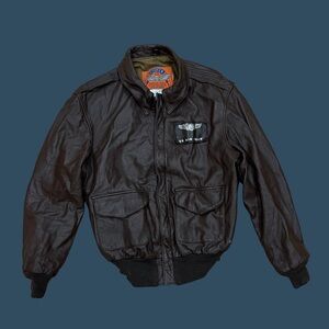 Vintage Cooper Type A-2 USAF Leather Bomber Jacket (Size 40L)